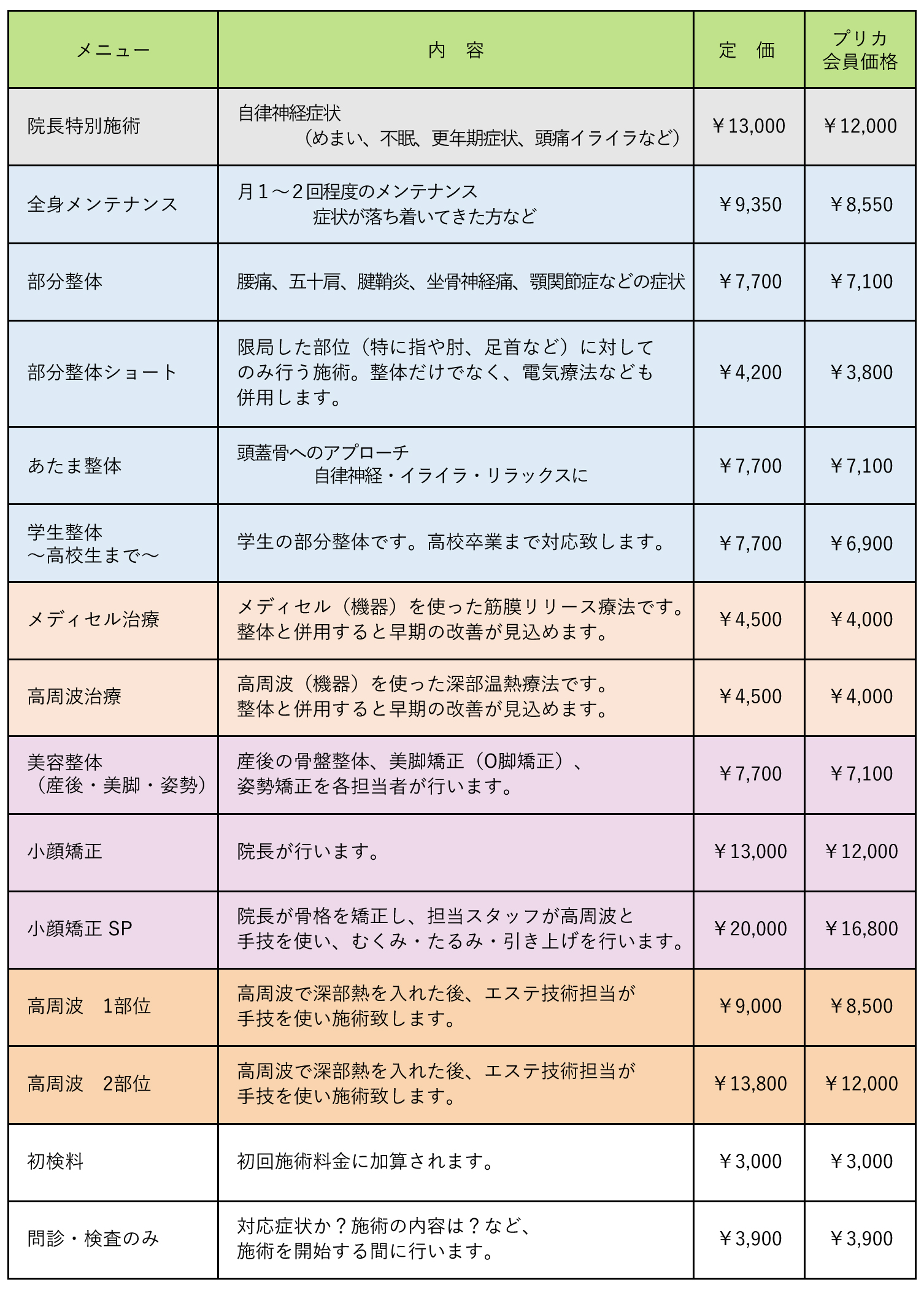 料金表01