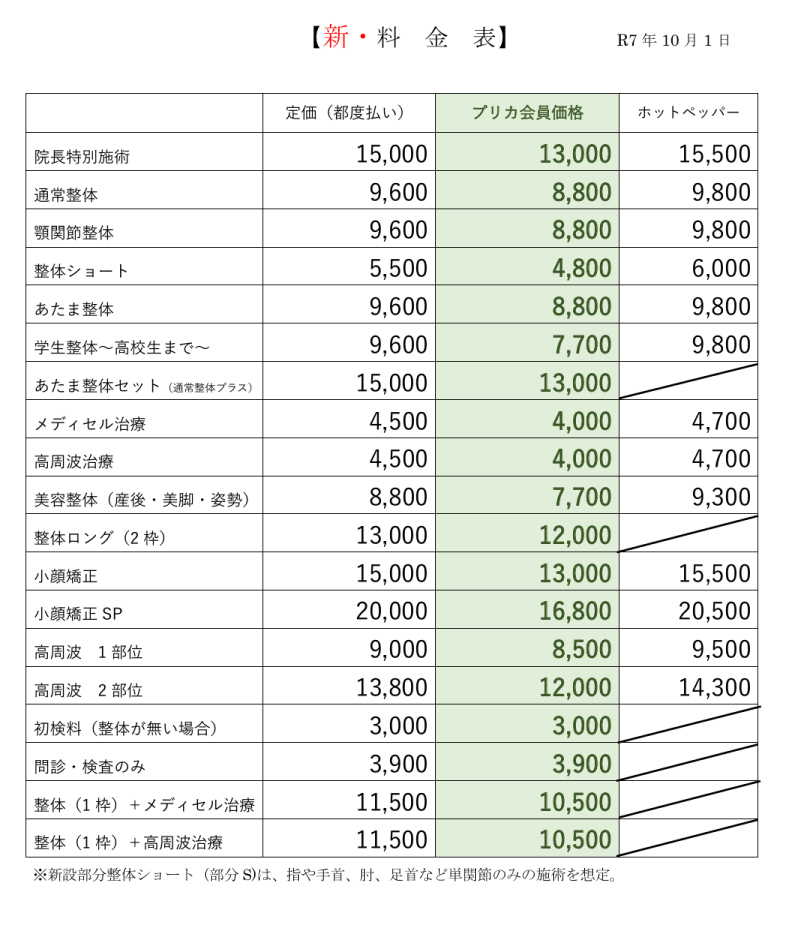 料金表01